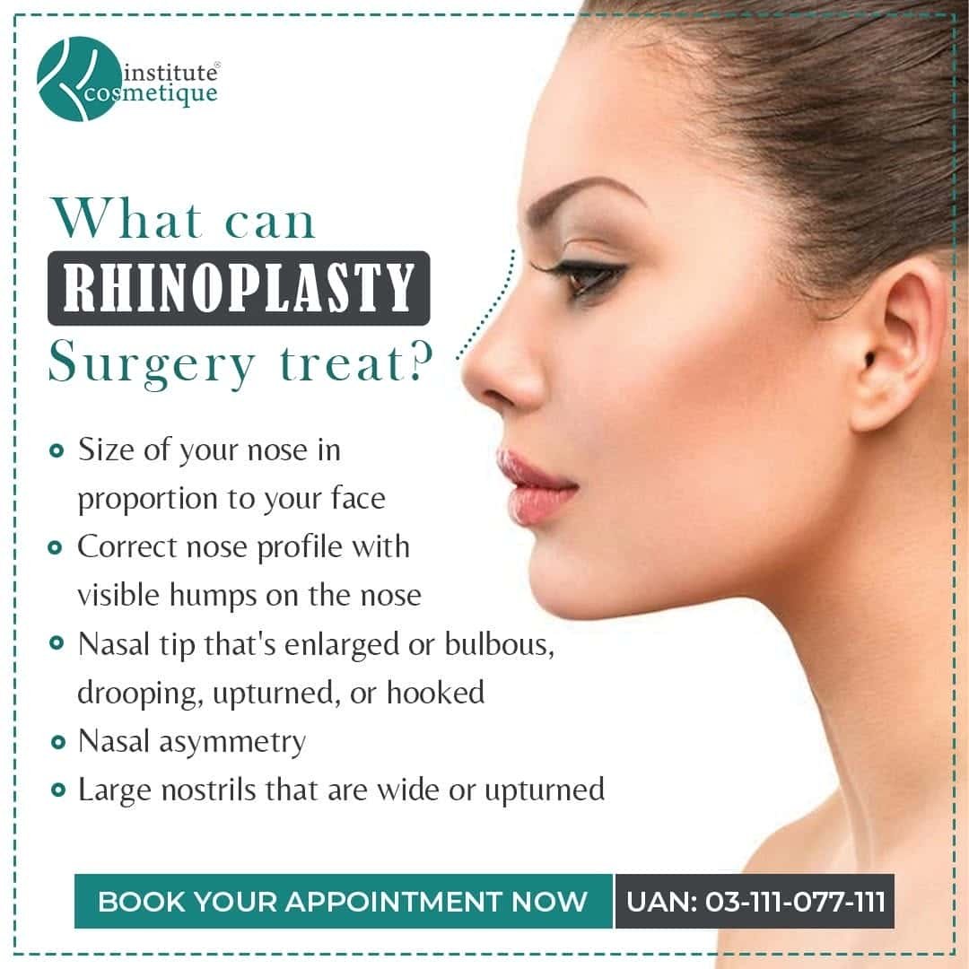 Non-surgical nose reshaping treatment at Cosmetique clinic in Lahore, Pakistan.